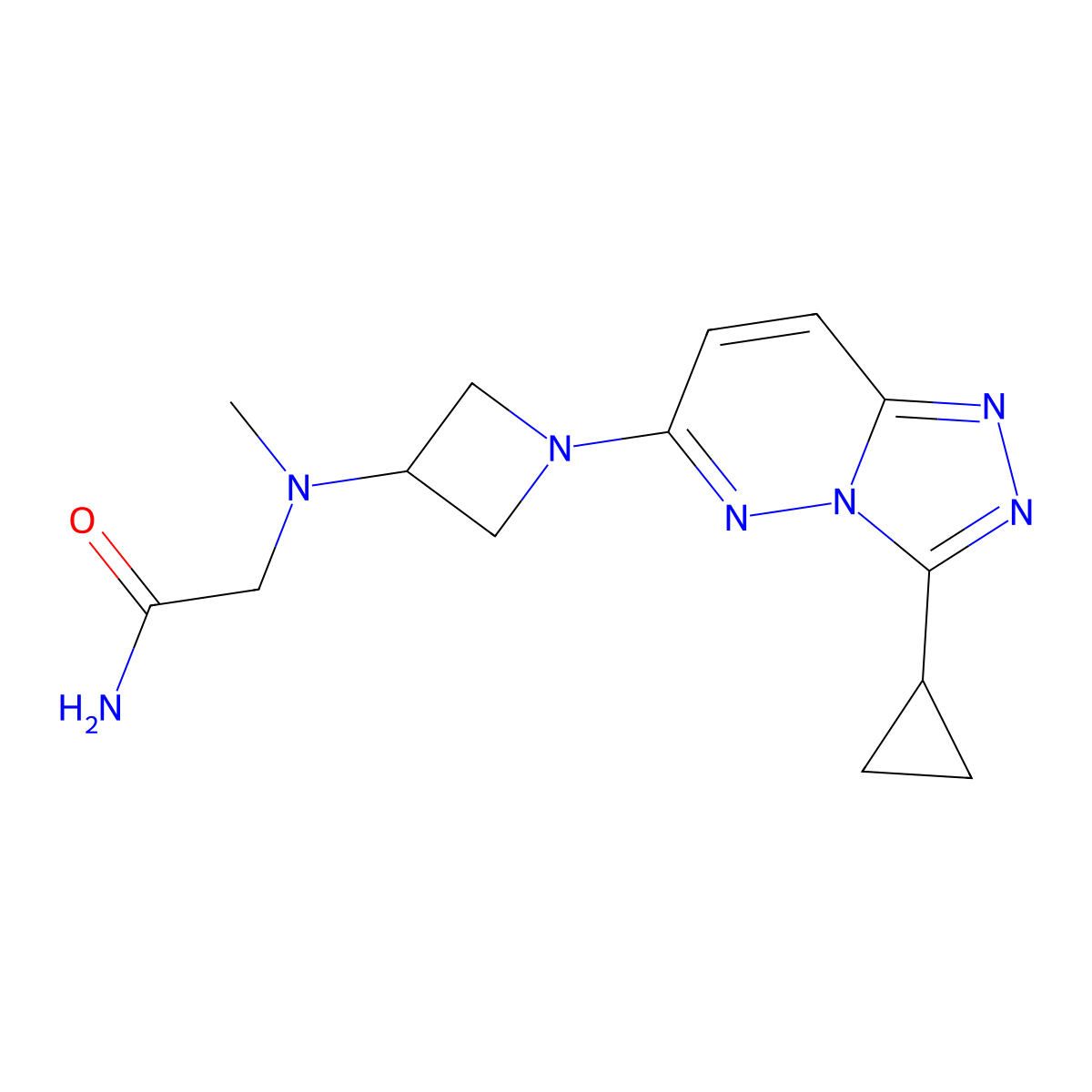 2-[(1-{3-Cyclopropyl-[1,2,4]triazolo[4,3-b]pyridazin-6-yl}azetidin-3-yl)(methyl)amino]acetamide molecular structure, CAS 2320148-27-2