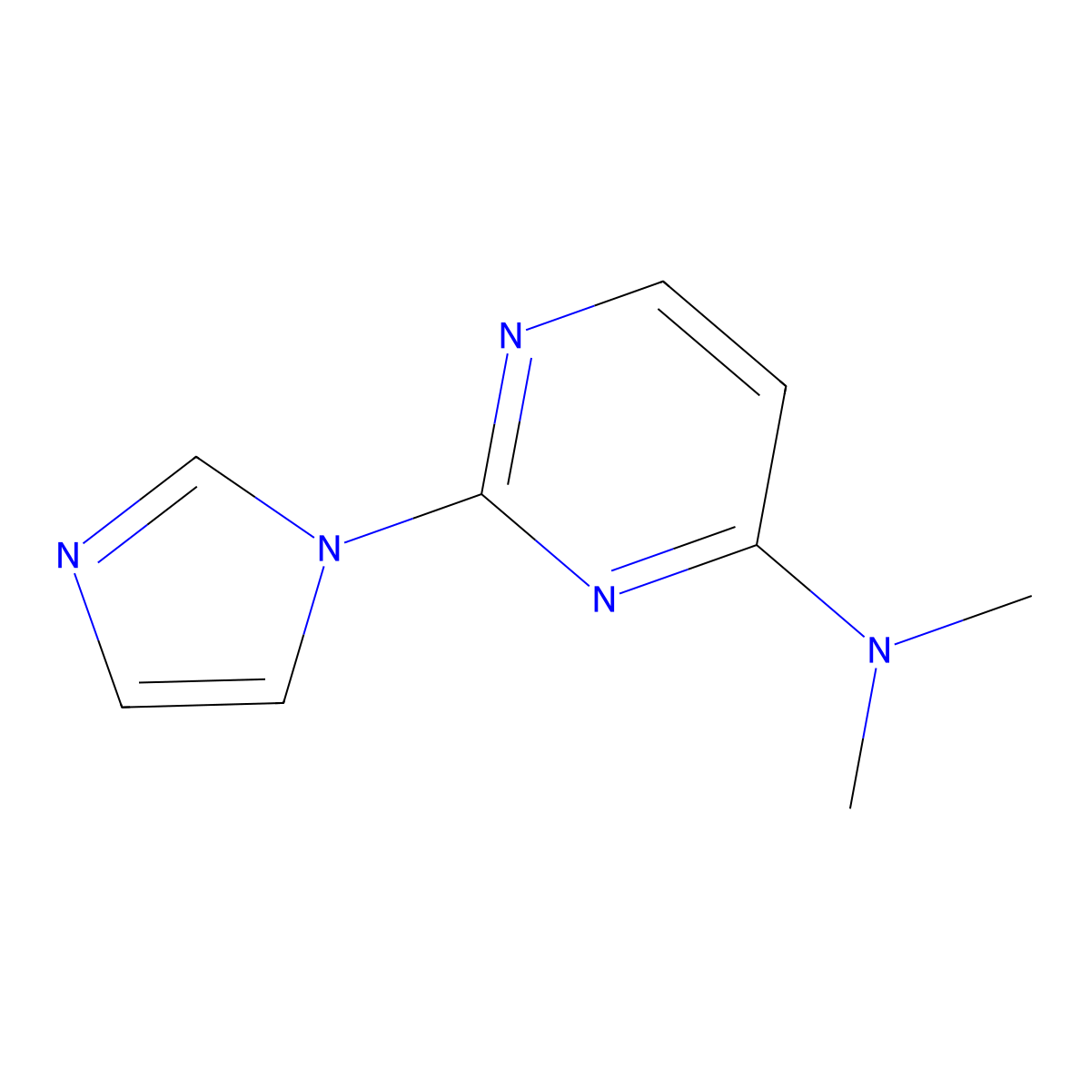 2-(1H-imidazol-1-yl)-N,N-dimethylpyrimidin-4-amine molecular structure, CAS 2320148-97-6