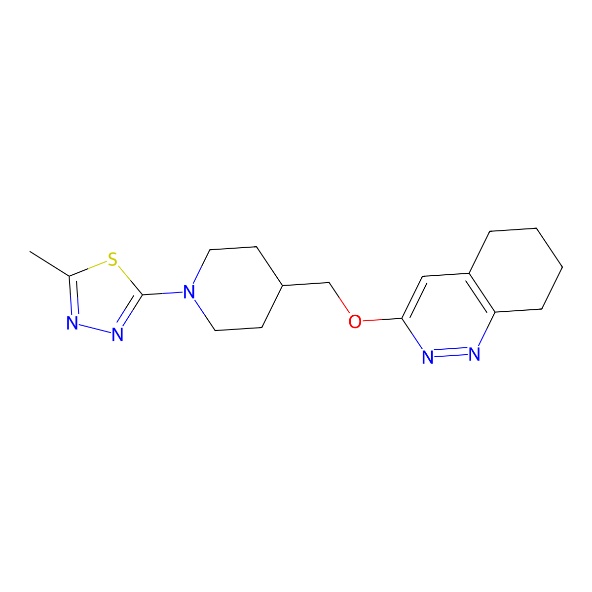 3-{[1-(5-Methyl-1,3,4-thiadiazol-2-yl)piperidin-4-yl]methoxy}-5,6,7,8-tetrahydrocinnoline molecular structure, CAS 2320149-05-9