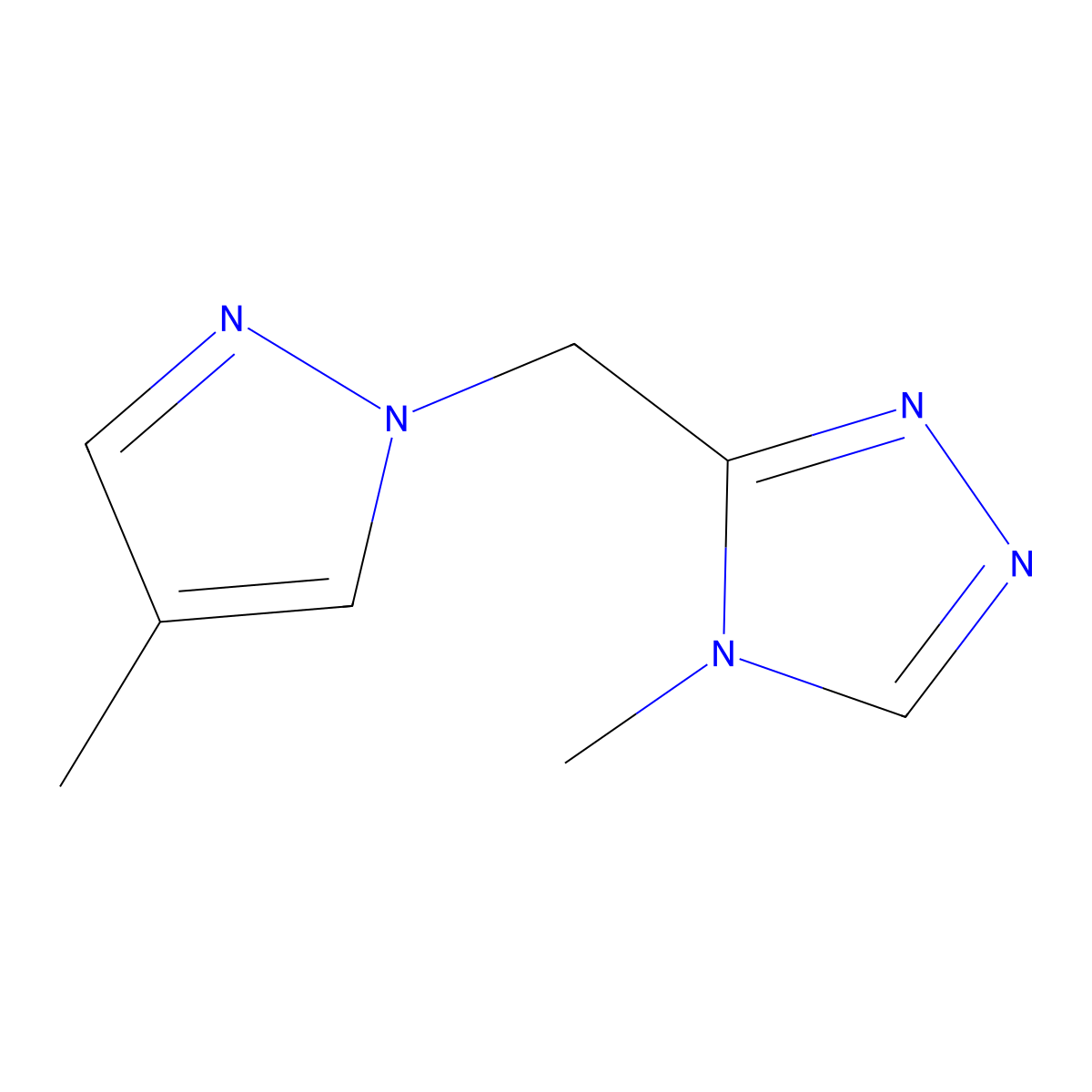 4-methyl-3-[(4-methyl-1H-pyrazol-1-yl)methyl]-4H-1,2,4-triazole molecular structure, CAS 2320149-55-9