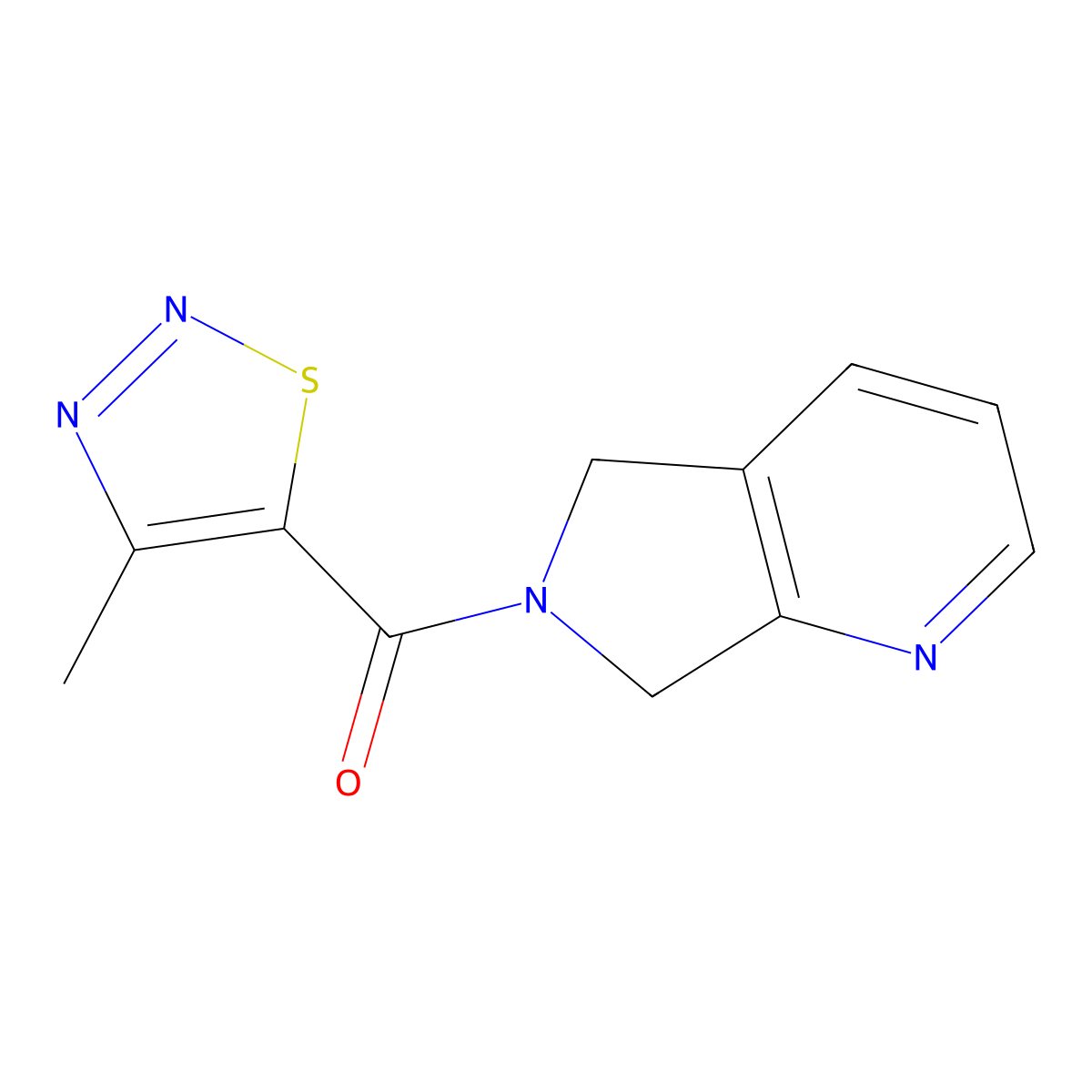 (4-methyl-1,2,3-thiadiazol-5-yl)(5H-pyrrolo[3,4-b]pyridin-6(7H)-yl)methanone molecular structure, CAS 2320149-63-9