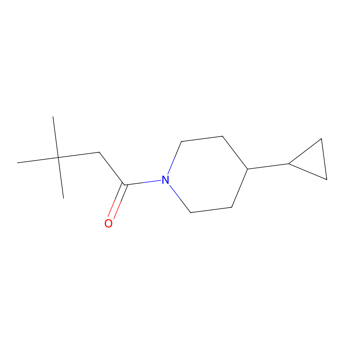 1-(4-Cyclopropylpiperidin-1-yl)-3,3-dimethylbutan-1-one molecular structure, CAS 2320150-41-0