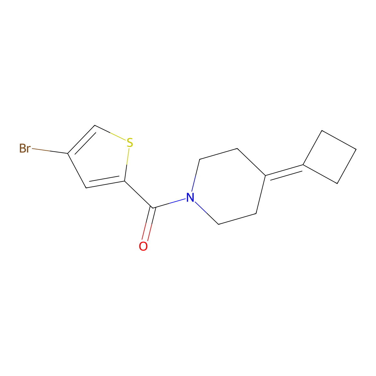 1-(4-Bromothiophene-2-carbonyl)-4-cyclobutylidenepiperidine molecular structure, CAS 2320150-81-8