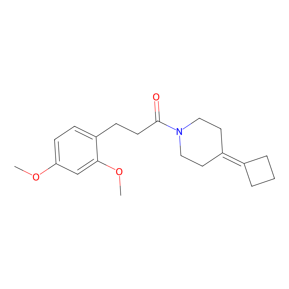 1-(4-Cyclobutylidenepiperidin-1-yl)-3-(2,4-dimethoxyphenyl)propan-1-one molecular structure, CAS 2320172-47-0
