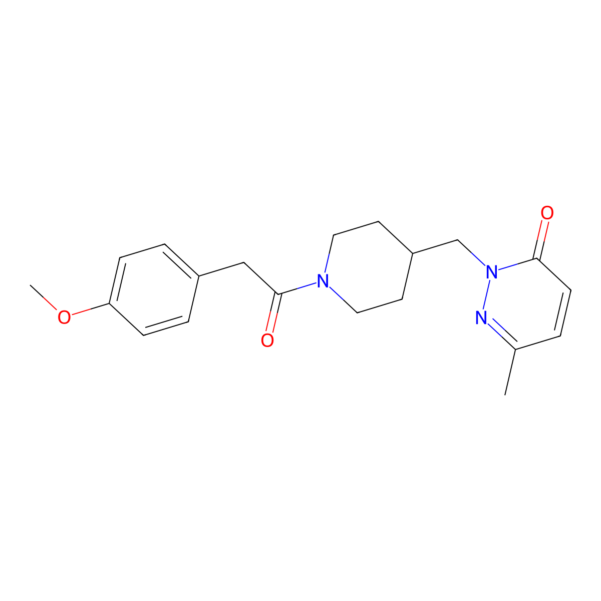2-({1-[2-(4-Methoxyphenyl)acetyl]piperidin-4-yl}methyl)-6-methyl-2,3-dihydropyridazin-3-one molecular structure, CAS 2320172-76-5