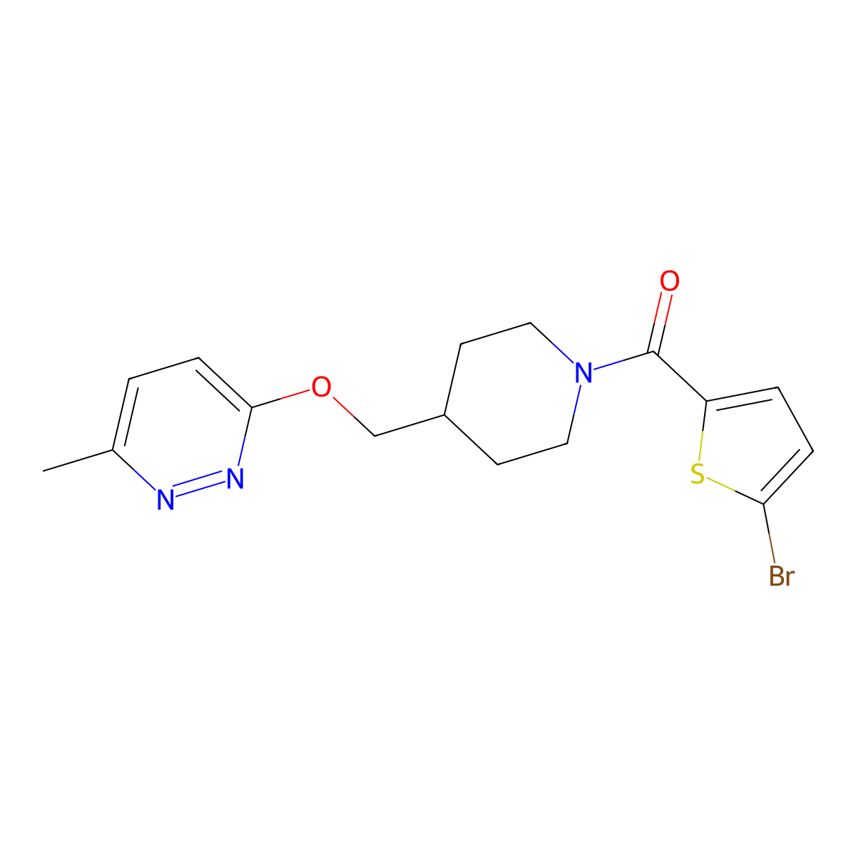 3-{[1-(5-Bromothiophene-2-carbonyl)piperidin-4-yl]methoxy}-6-methylpyridazine molecular structure, CAS 2320173-21-3