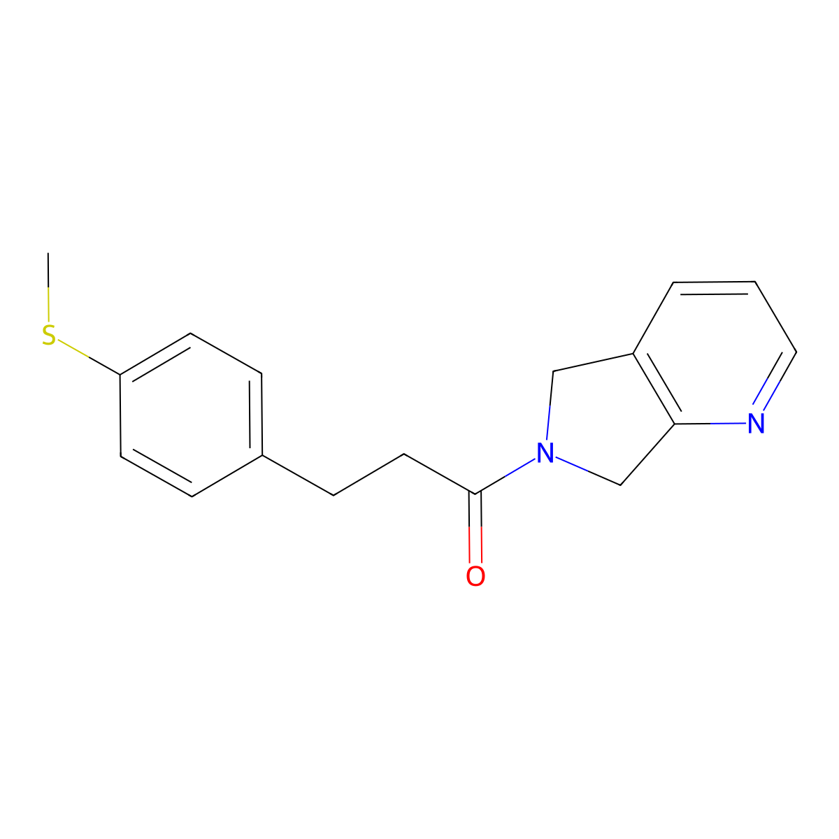 3-(4-(methylthio)phenyl)-1-(5H-pyrrolo[3,4-b]pyridin-6(7H)-yl)propan-1-one molecular structure, CAS 2320173-35-9