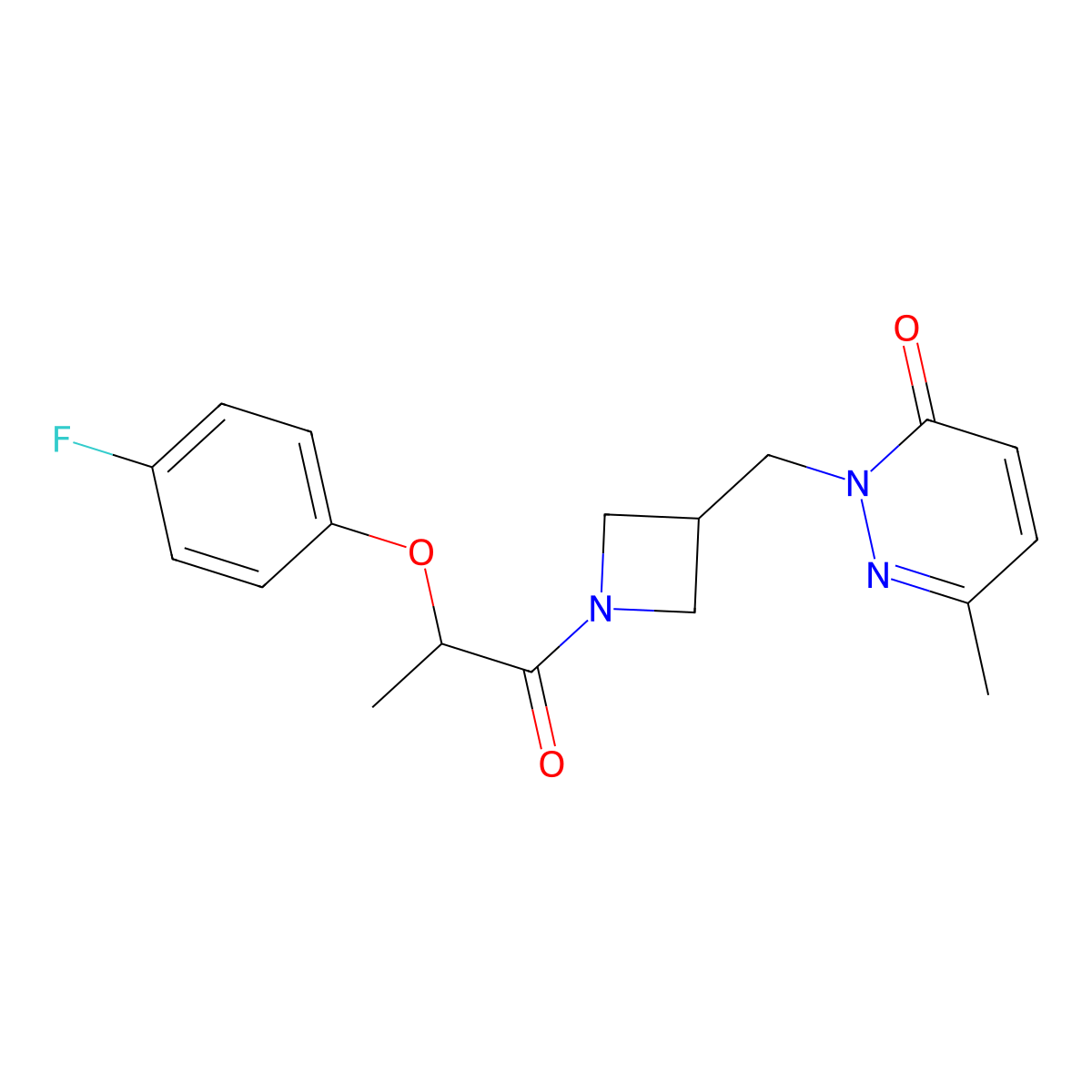 2-({1-[2-(4-Fluorophenoxy)propanoyl]azetidin-3-yl}methyl)-6-methyl-2,3-dihydropyridazin-3-one molecular structure, CAS 2320173-44-0