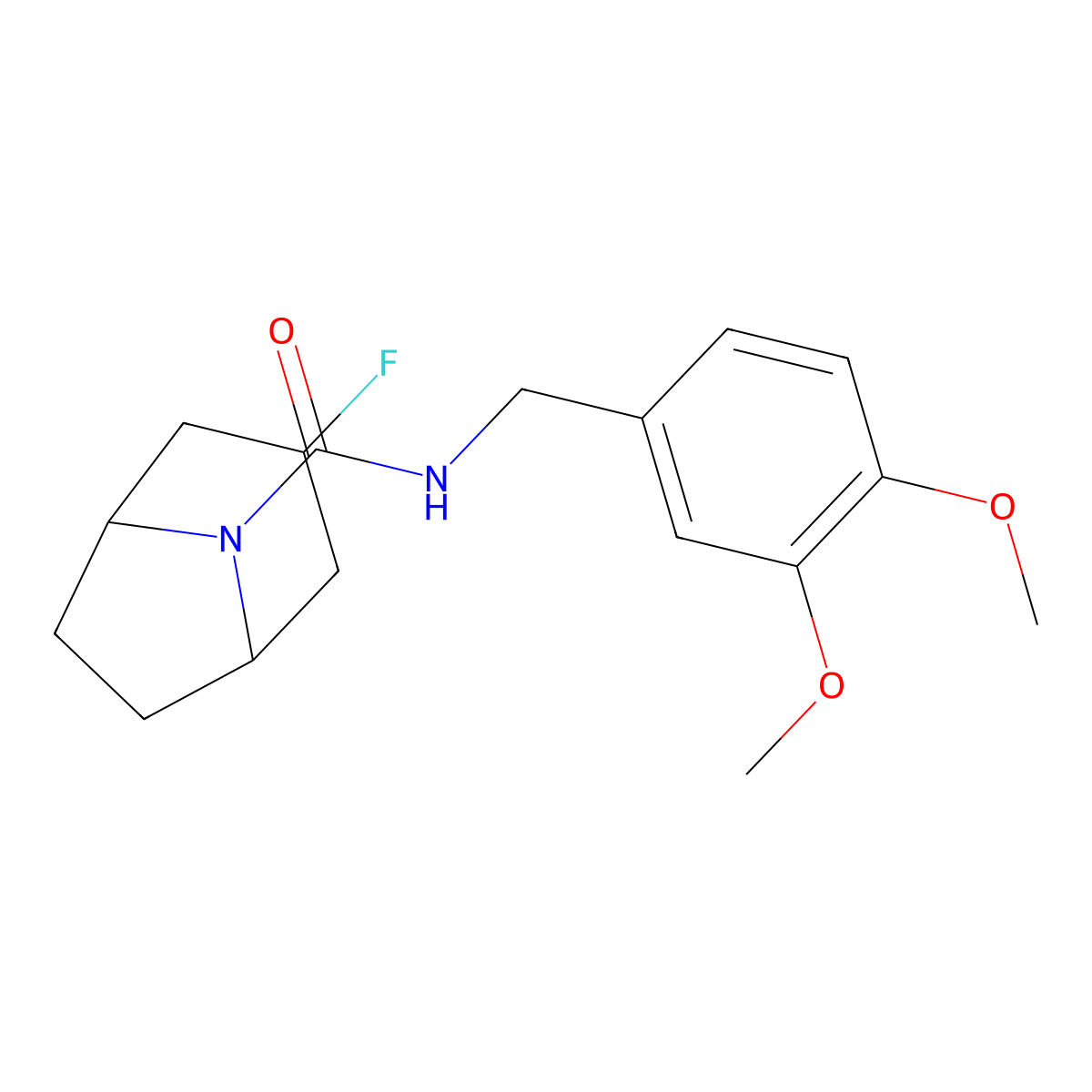N-[(3,4-Dimethoxyphenyl)methyl]-3-fluoro-8-azabicyclo[3.2.1]octane-8-carboxamide molecular structure, CAS 2320174-14-7