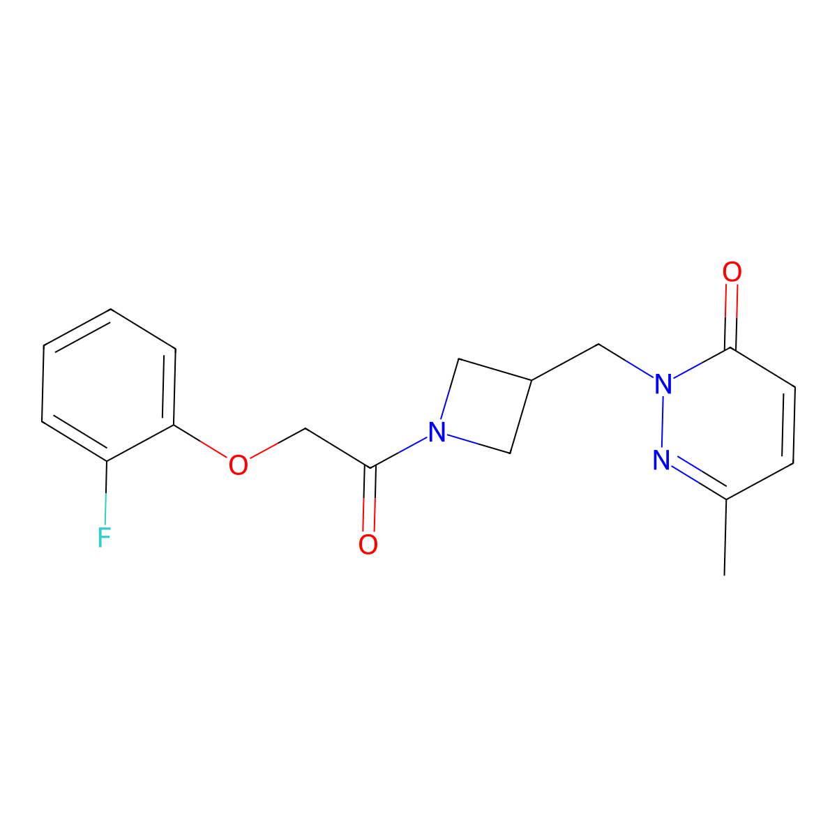 2-({1-[2-(2-Fluorophenoxy)acetyl]azetidin-3-yl}methyl)-6-methyl-2,3-dihydropyridazin-3-one molecular structure, CAS 2320174-39-6
