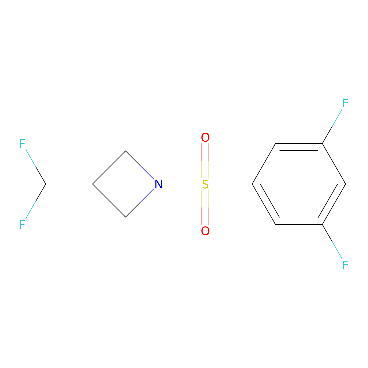 3-(Difluoromethyl)-1-((3,5-difluorophenyl)sulfonyl)azetidine molecular structure, CAS 2320175-55-9