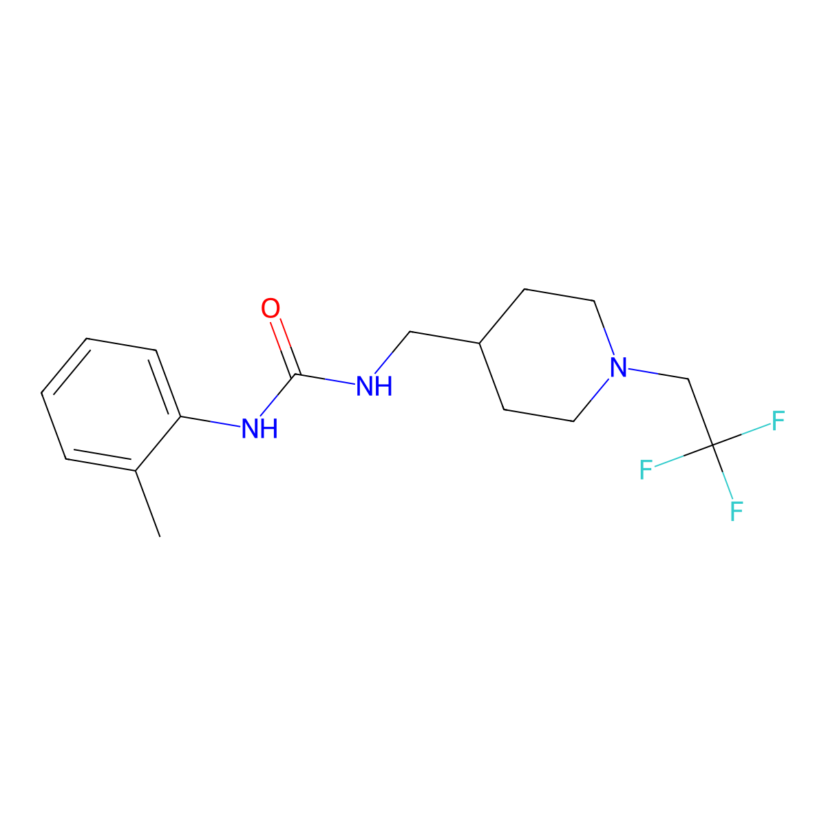 1-(2-Methylphenyl)-3-{[1-(2,2,2-trifluoroethyl)piperidin-4-yl]methyl}urea molecular structure, CAS 2320176-02-9