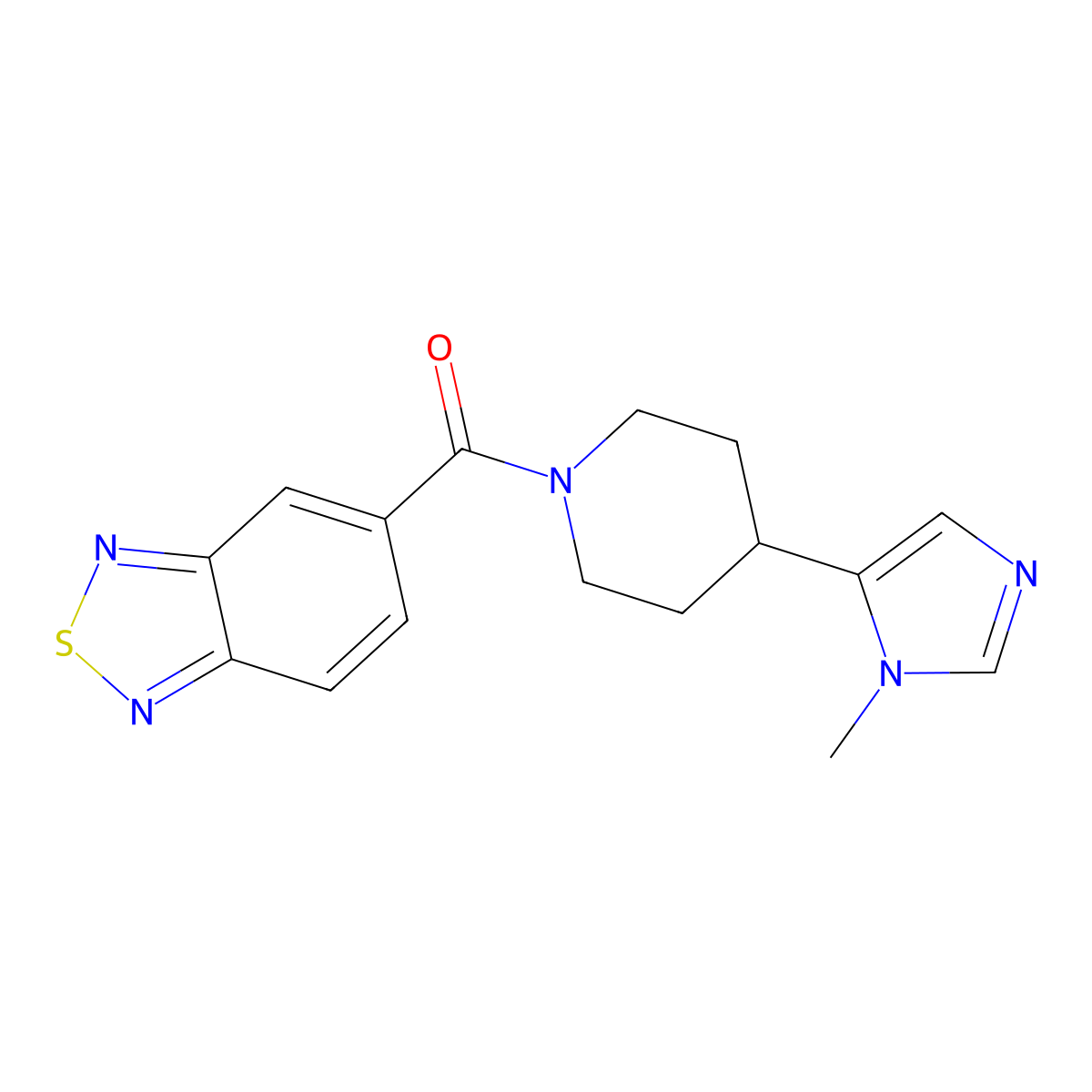 5-[4-(1-methyl-1H-imidazol-5-yl)piperidine-1-carbonyl]-2,1,3-benzothiadiazole molecular structure, CAS 2320176-13-2