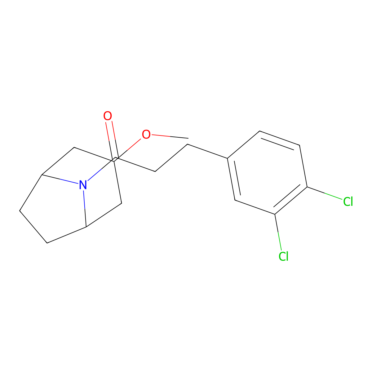3-(3,4-dichlorophenyl)-1-((1R,5S)-3-methoxy-8-azabicyclo[3.2.1]octan-8-yl)propan-1-one molecular structure, CAS 2320176-30-3