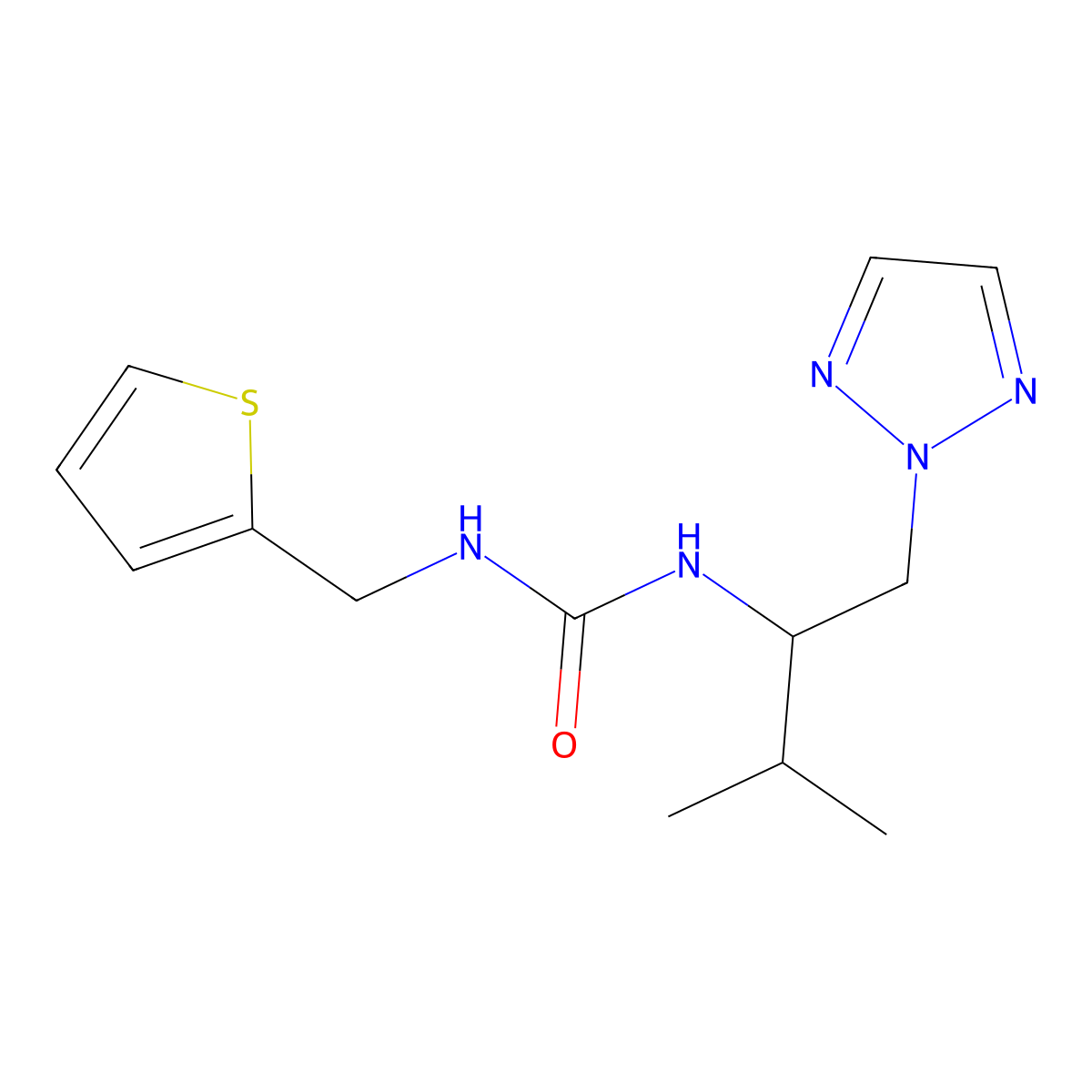 1-(3-methyl-1-(2H-1,2,3-triazol-2-yl)butan-2-yl)-3-(thiophen-2-ylmethyl)urea molecular structure, CAS 2320176-46-1
