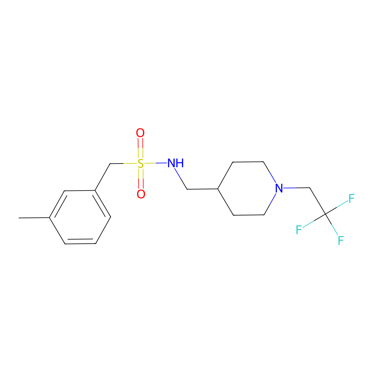 1-(3-methylphenyl)-N-{[1-(2,2,2-trifluoroethyl)piperidin-4-yl]methyl}methanesulfonamide molecular structure, CAS 2320176-89-2
