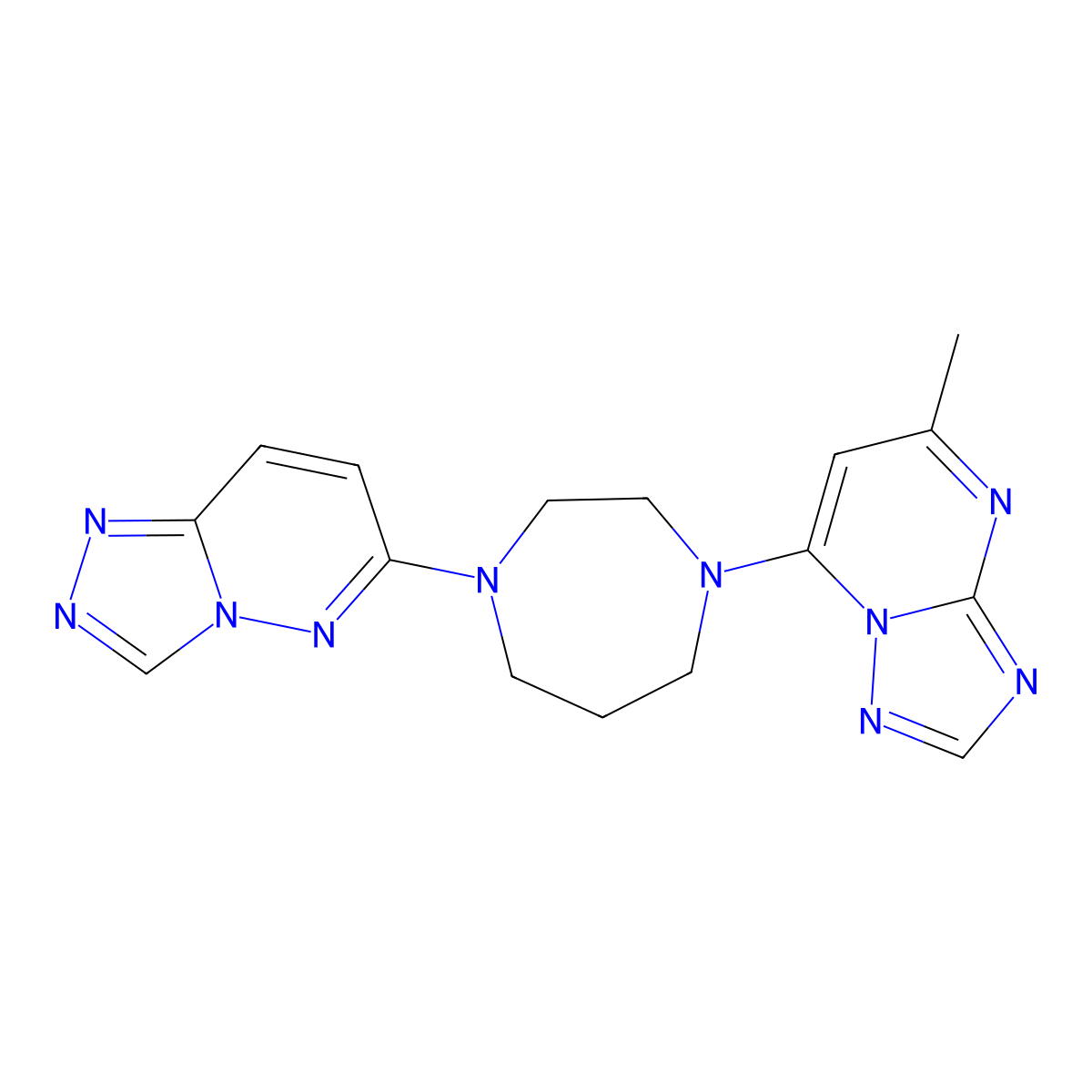 1-{5-Methyl-[1,2,4]triazolo[1,5-a]pyrimidin-7-yl}-4-{[1,2,4]triazolo[4,3-b]pyridazin-6-yl}-1,4-diazepane molecular structure, CAS 2320177-03-3