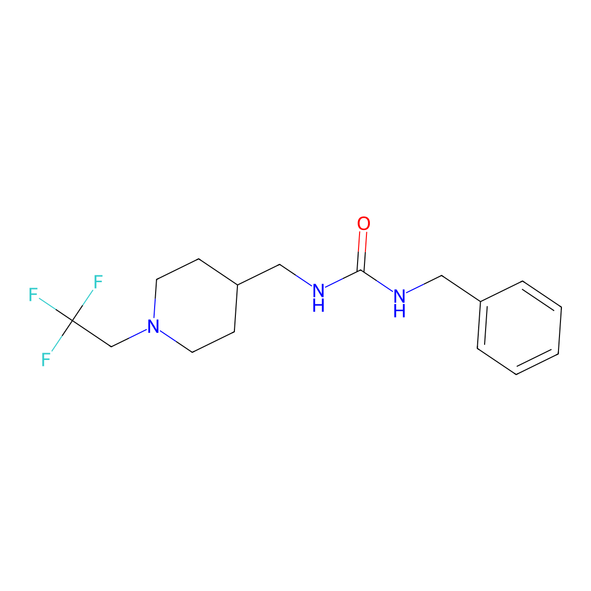 1-Benzyl-3-{[1-(2,2,2-trifluoroethyl)piperidin-4-yl]methyl}urea molecular structure, CAS 2320177-28-2