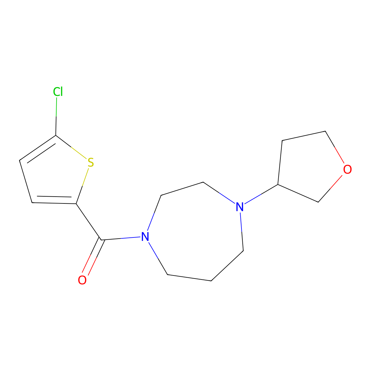 1-(5-Chlorothiophene-2-carbonyl)-4-(oxolan-3-yl)-1,4-diazepane molecular structure, CAS 2320177-44-2