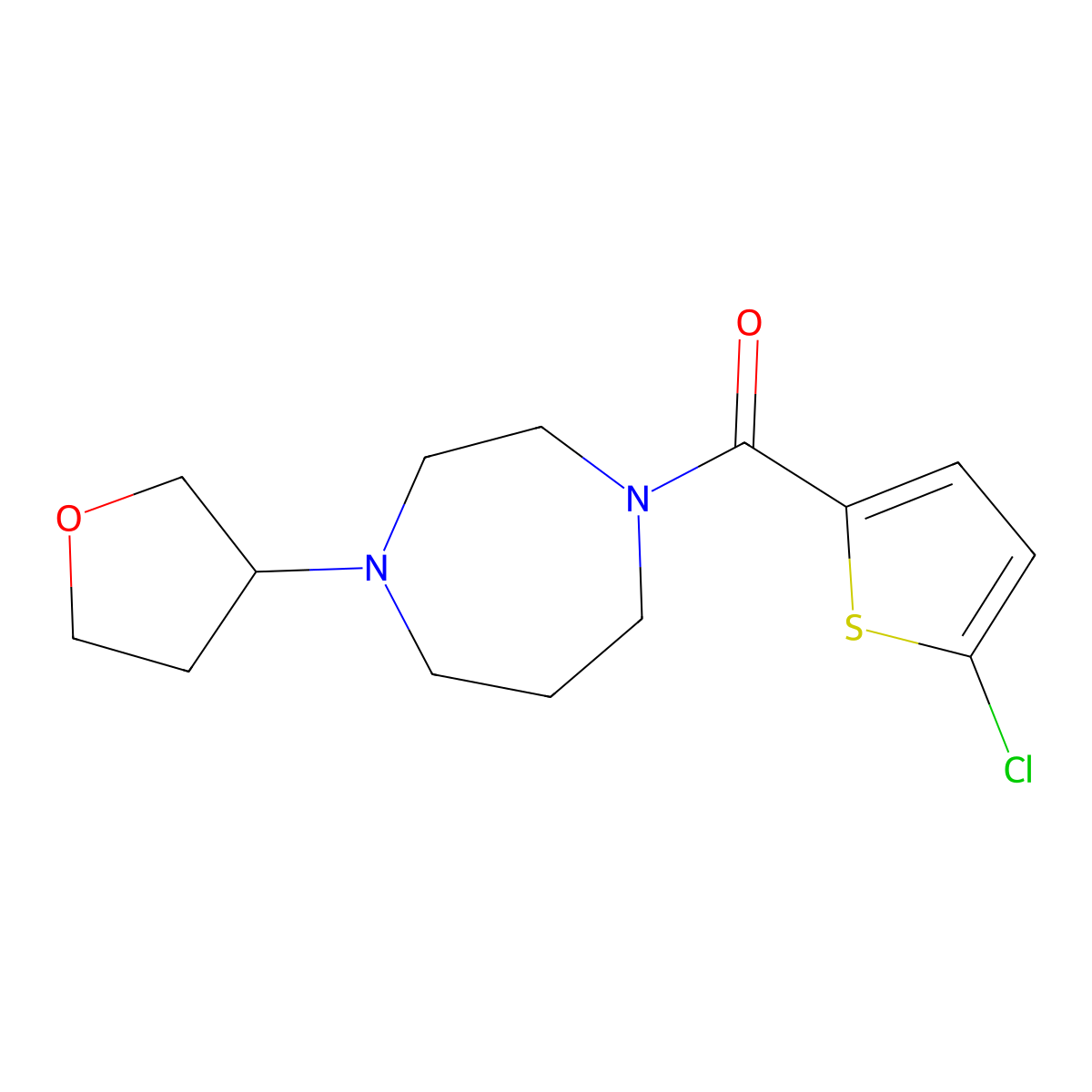 1-(5-Chlorothiophene-2-carbonyl)-4-(oxolan-3-yl)-1,4-diazepane molecular structure, CAS 2320177-44-2