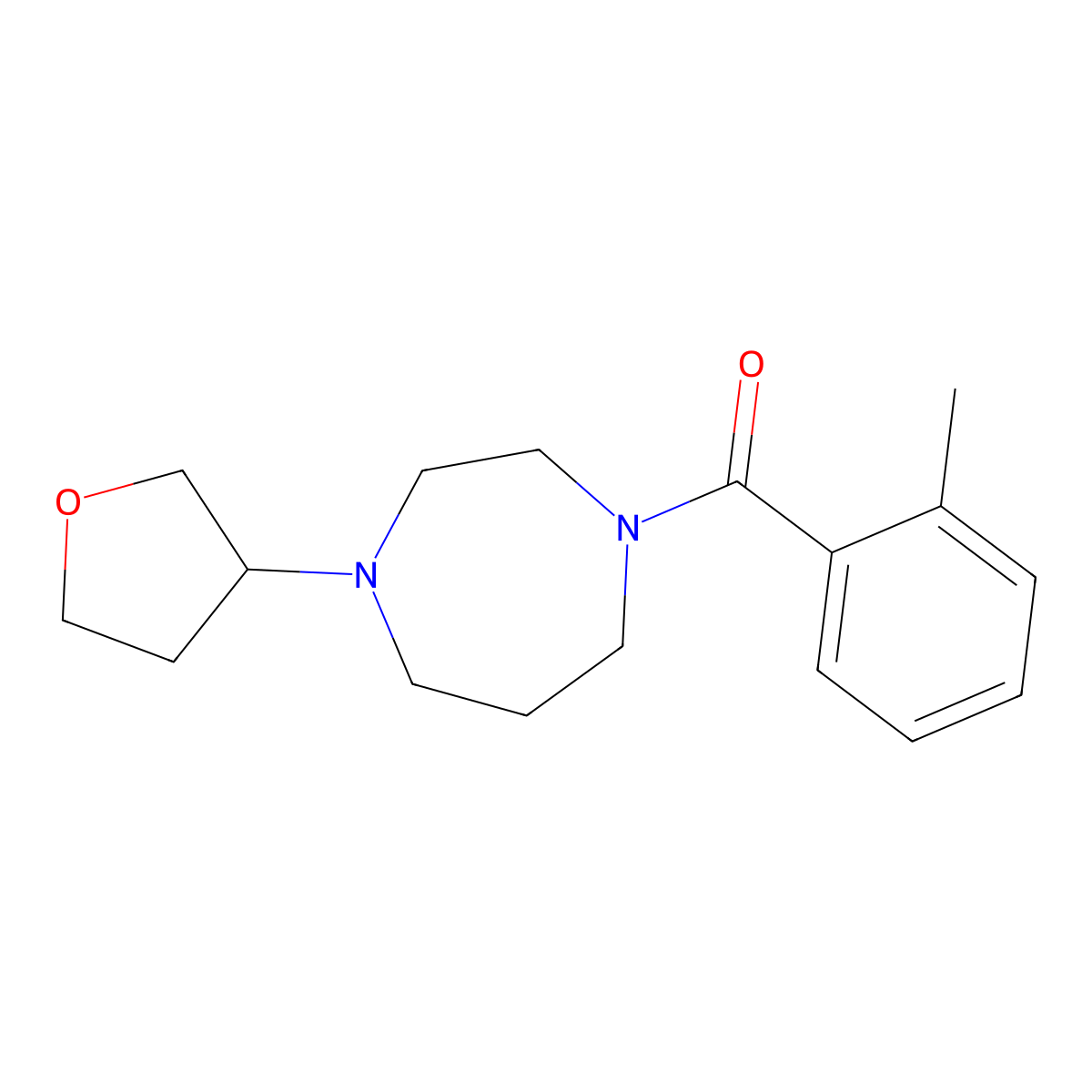 1-(2-Methylbenzoyl)-4-(oxolan-3-yl)-1,4-diazepane molecular structure, CAS 2320178-06-9