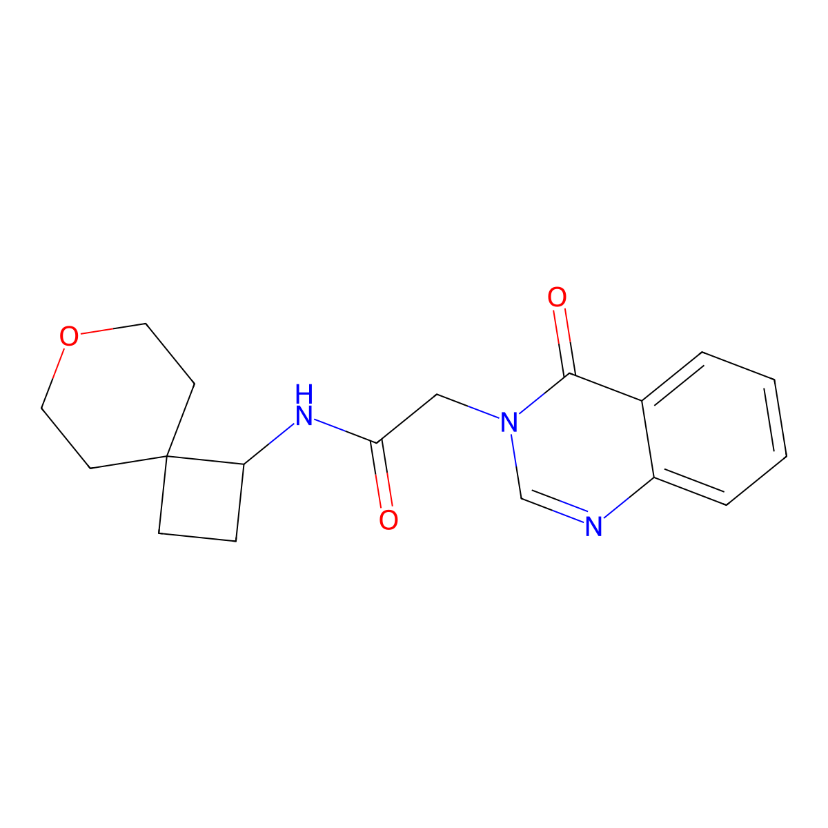 2-(4-oxoquinazolin-3(4H)-yl)-N-(7-oxaspiro[3.5]nonan-1-yl)acetamide molecular structure, CAS 2320178-27-4