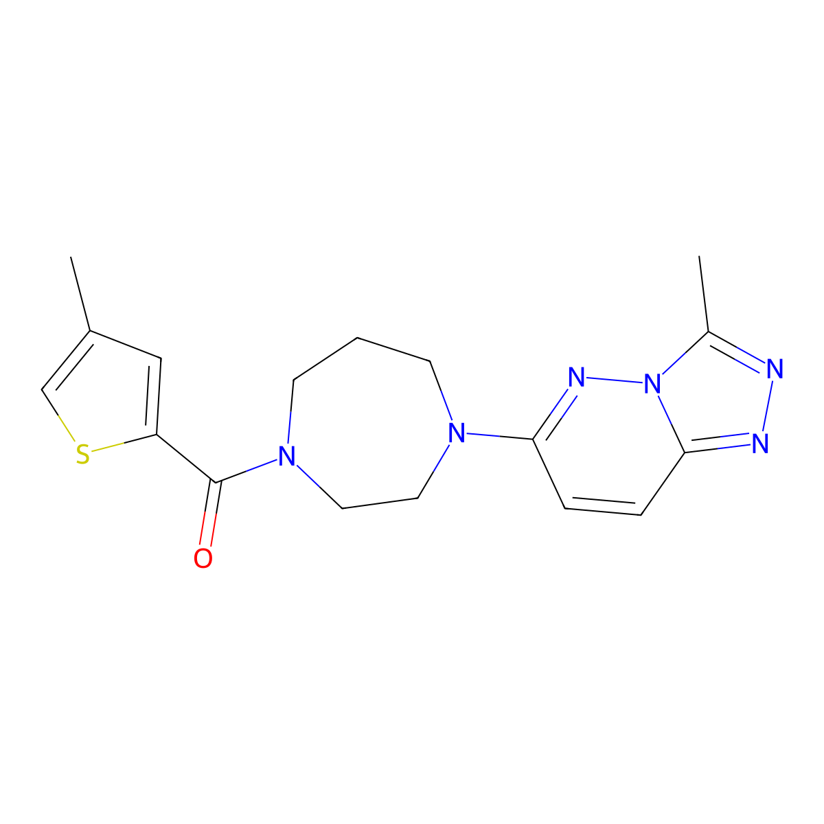 1-{3-Methyl-[1,2,4]triazolo[4,3-b]pyridazin-6-yl}-4-(4-methylthiophene-2-carbonyl)-1,4-diazepane molecular structure, CAS 2320178-36-5