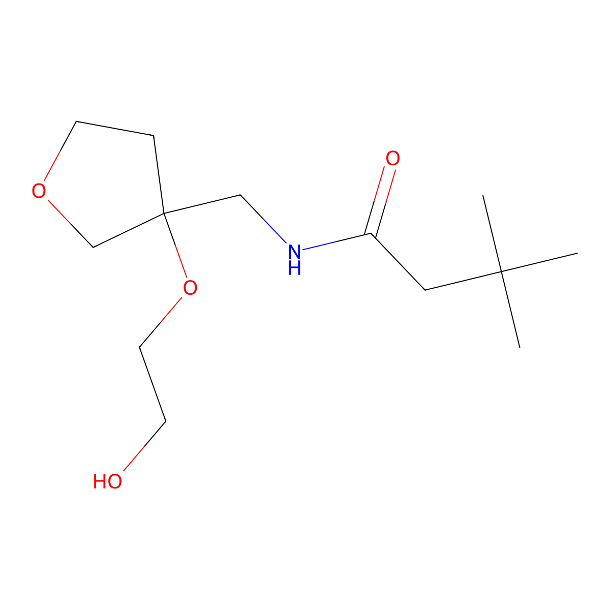 N-{[3-(2-hydroxyethoxy)oxolan-3-yl]methyl}-3,3-dimethylbutanamide molecular structure, CAS 2320178-55-8