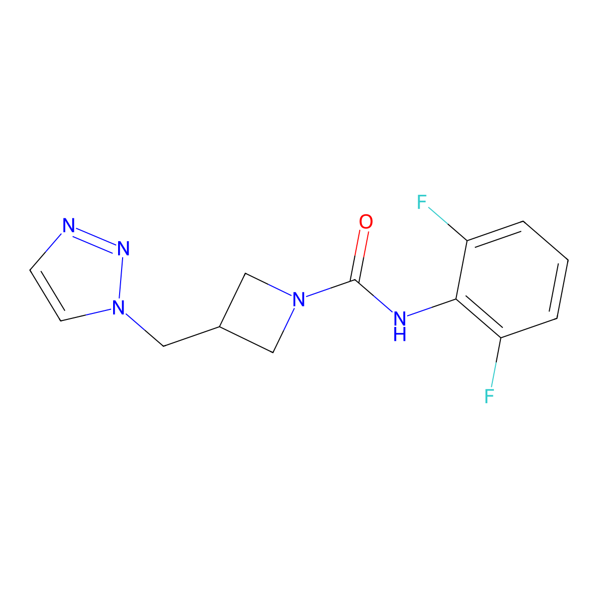 N-(2,6-difluorophenyl)-3-[(1H-1,2,3-triazol-1-yl)methyl]azetidine-1-carboxamide molecular structure, CAS 2320178-64-9