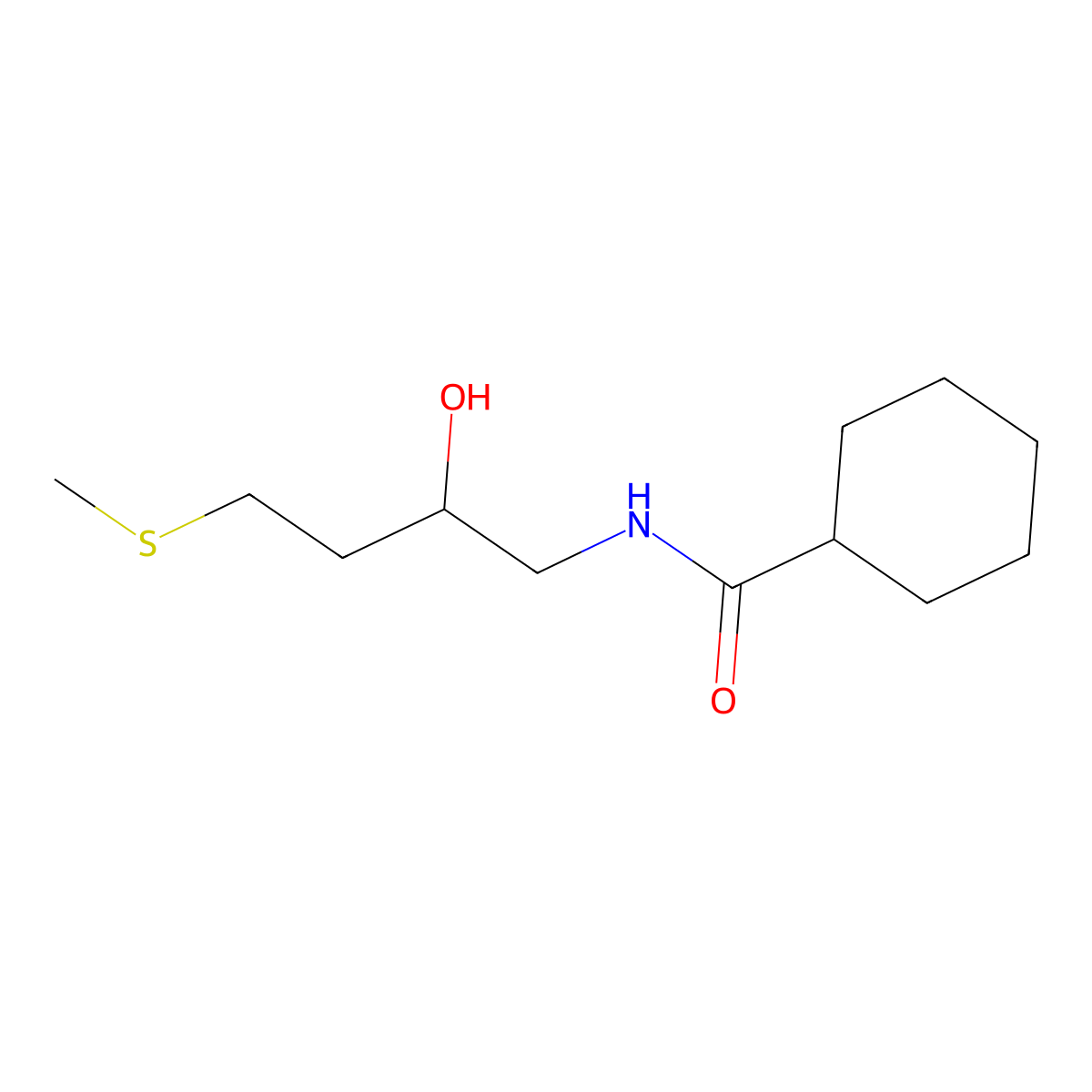 N-[2-hydroxy-4-(methylsulfanyl)butyl]cyclohexanecarboxamide molecular structure, CAS 2320178-68-3
