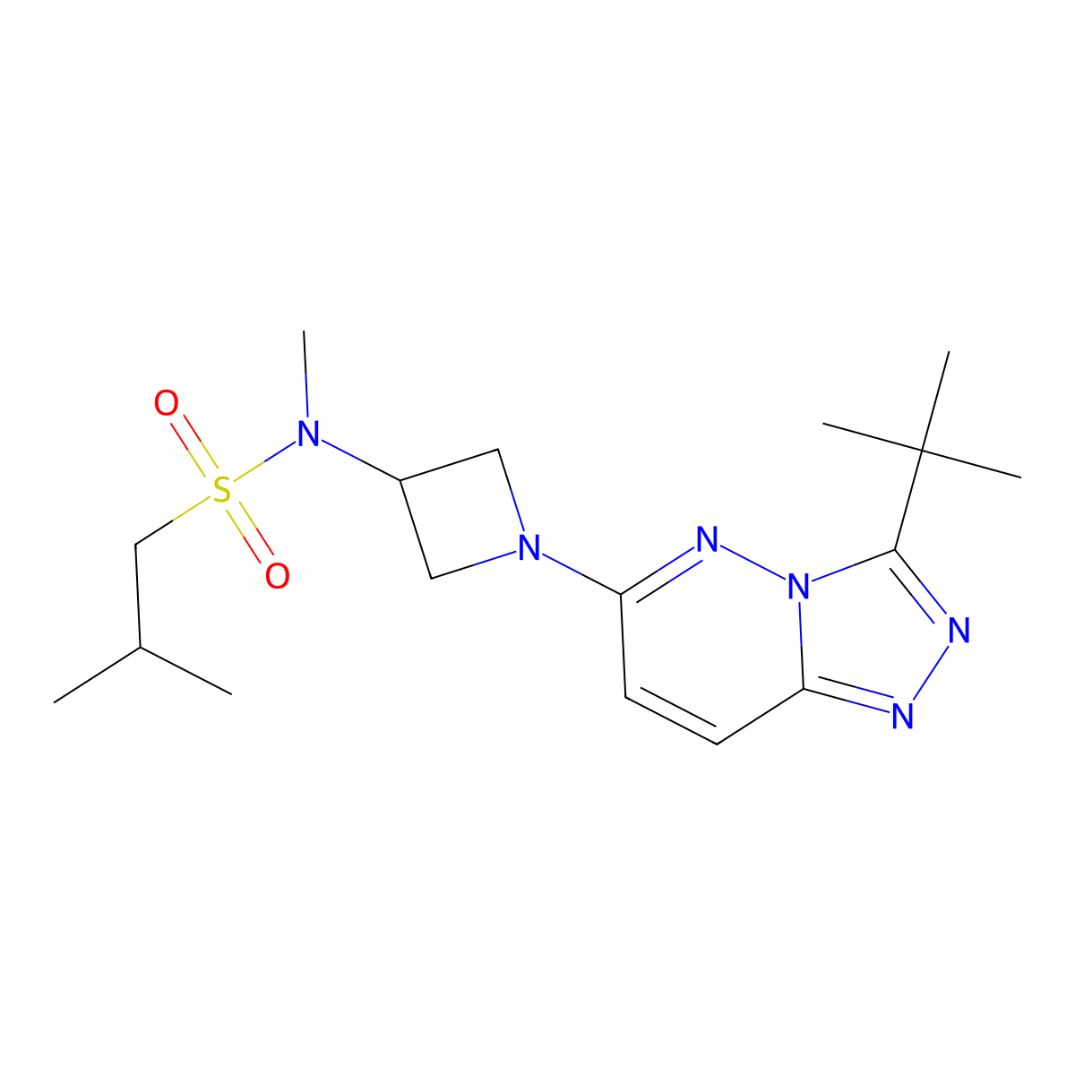 N-(1-{3-tert-butyl-[1,2,4]triazolo[4,3-b]pyridazin-6-yl}azetidin-3-yl)-N,2-dimethylpropane-1-sulfonamide molecular structure, CAS 2320178-75-2