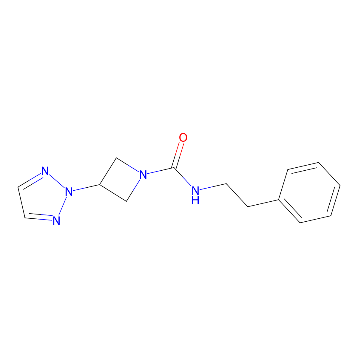 N-(2-phenylethyl)-3-(2H-1,2,3-triazol-2-yl)azetidine-1-carboxamide molecular structure, CAS 2320178-93-4