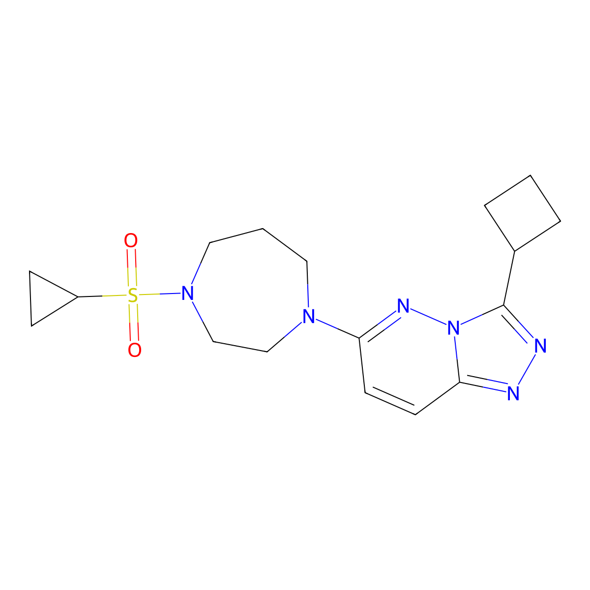 1-{3-Cyclobutyl-[1,2,4]triazolo[4,3-b]pyridazin-6-yl}-4-(cyclopropanesulfonyl)-1,4-diazepane molecular structure, CAS 2320179-02-8