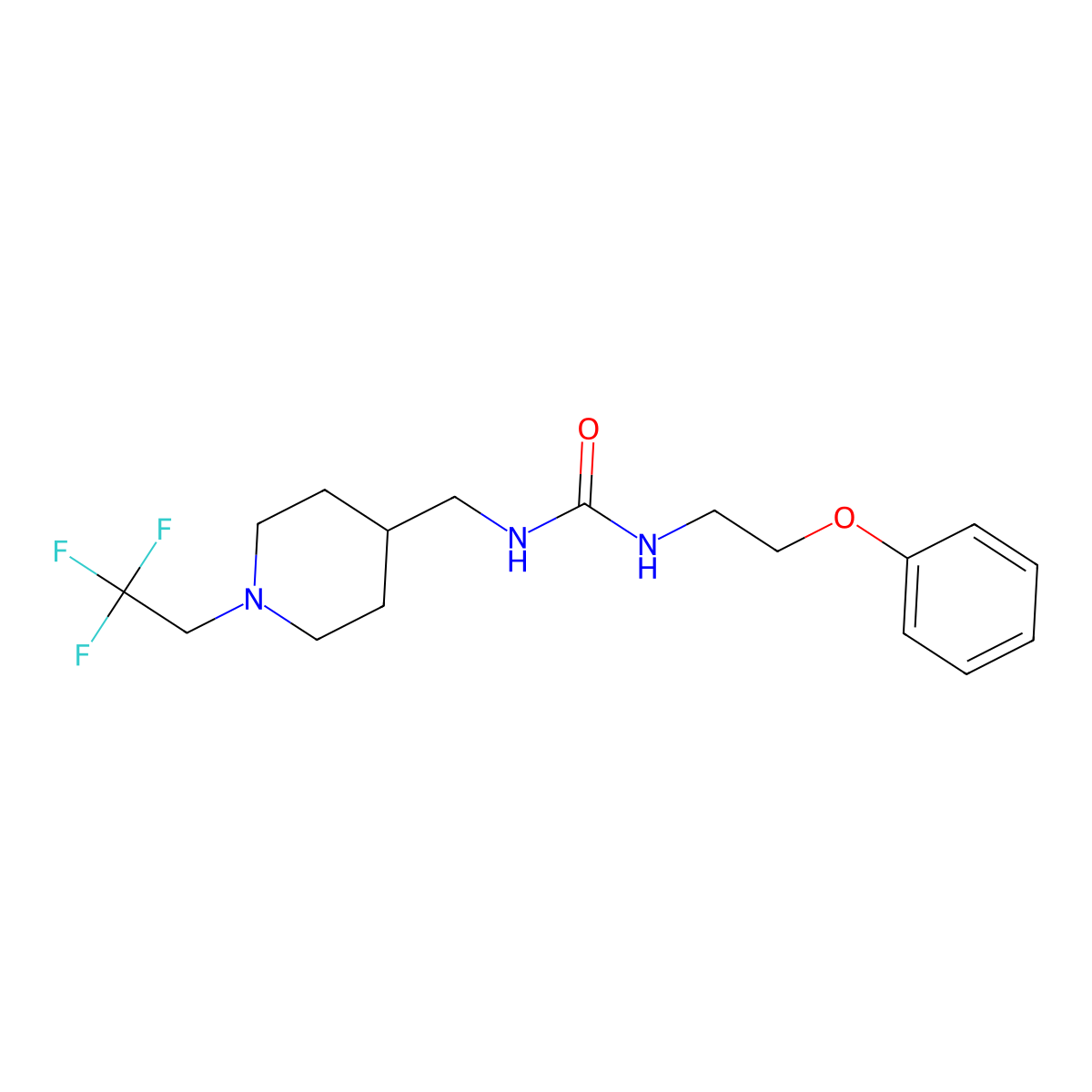 1-(2-Phenoxyethyl)-3-{[1-(2,2,2-trifluoroethyl)piperidin-4-yl]methyl}urea molecular structure, CAS 2320179-10-8