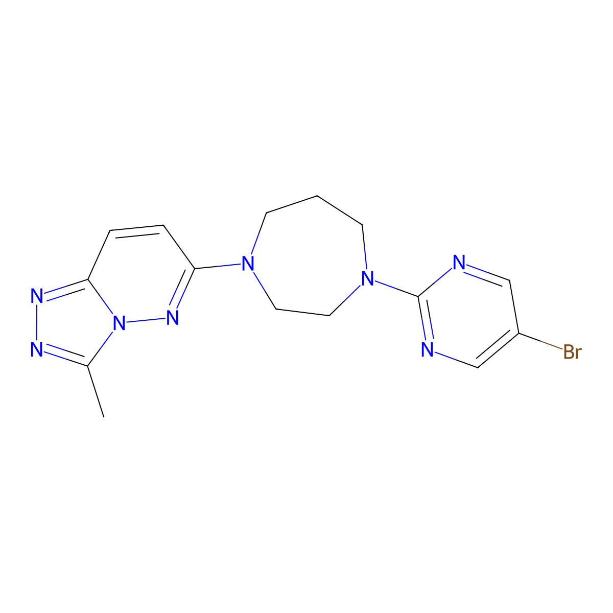 1-(5-Bromopyrimidin-2-yl)-4-{3-methyl-[1,2,4]triazolo[4,3-b]pyridazin-6-yl}-1,4-diazepane molecular structure, CAS 2320179-36-8