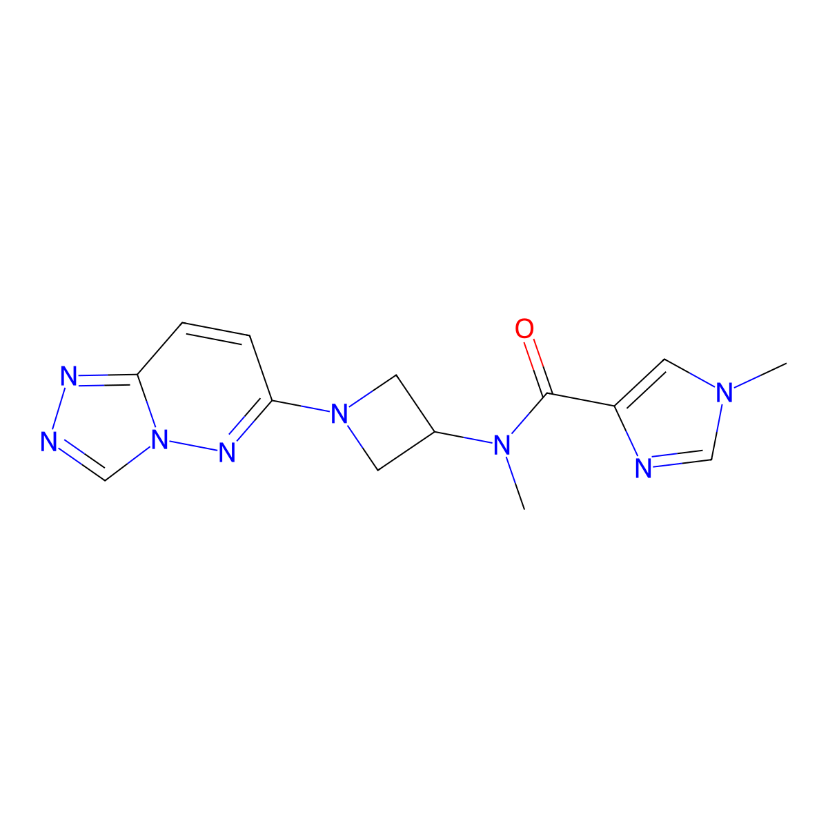 N,1-dimethyl-N-(1-{[1,2,4]triazolo[4,3-b]pyridazin-6-yl}azetidin-3-yl)-1H-imidazole-4-carboxamide molecular structure, CAS 2320179-50-6