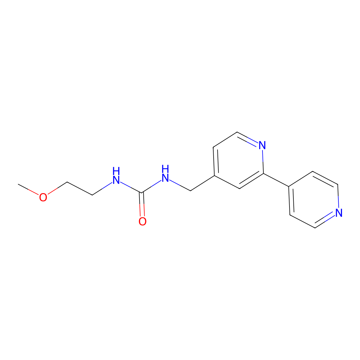 1-([2,4'-Bipyridin]-4-ylmethyl)-3-(2-methoxyethyl)urea molecular structure, CAS 2320179-56-2