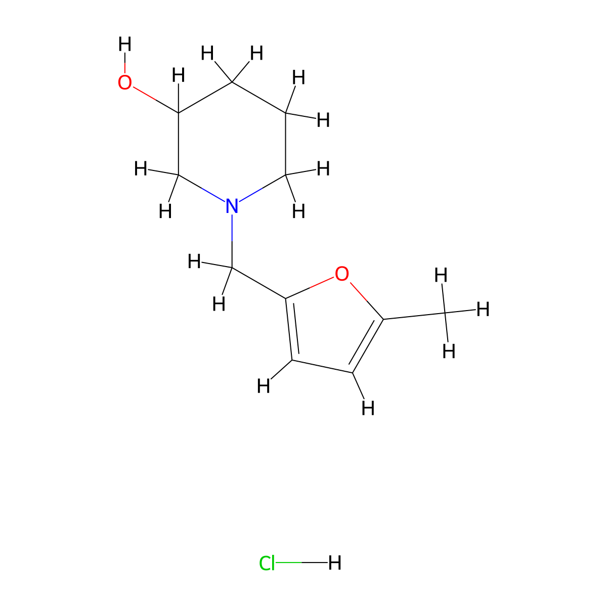 1-[(5-Methylfuran-2-yl)methyl]piperidin-3-ol hydrochloride molecular structure, CAS 2320195-55-7