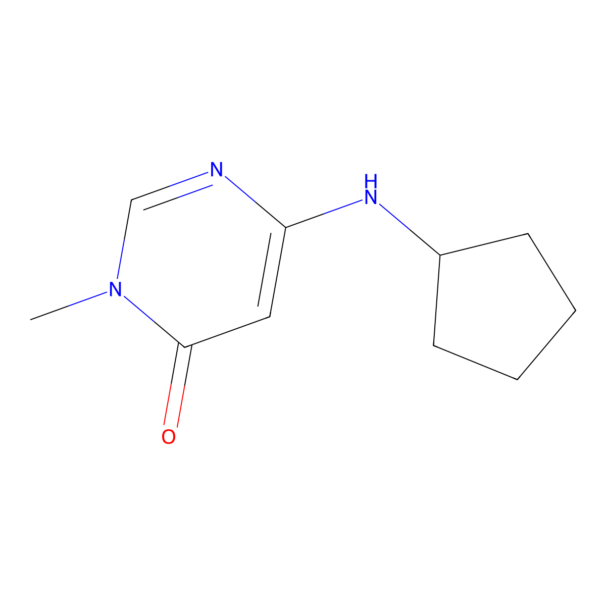 6-(Cyclopentylamino)-3-methyl-3,4-dihydropyrimidin-4-one molecular structure, CAS 2320195-74-0