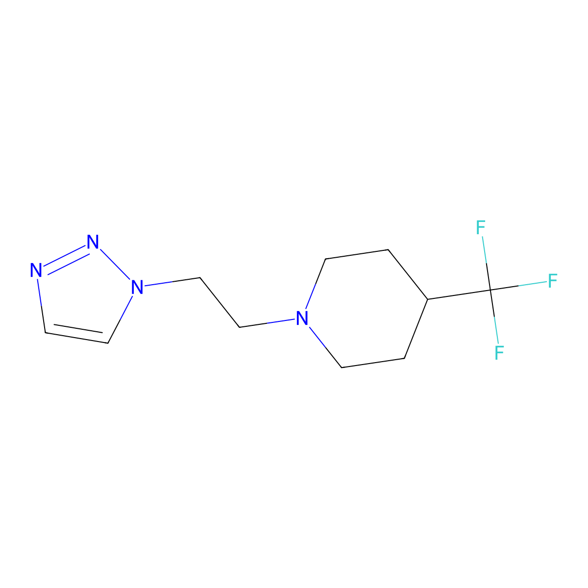 1-(2-(1H-1,2,3-triazol-1-yl)ethyl)-4-(trifluoromethyl)piperidine molecular structure, CAS 2320195-86-4