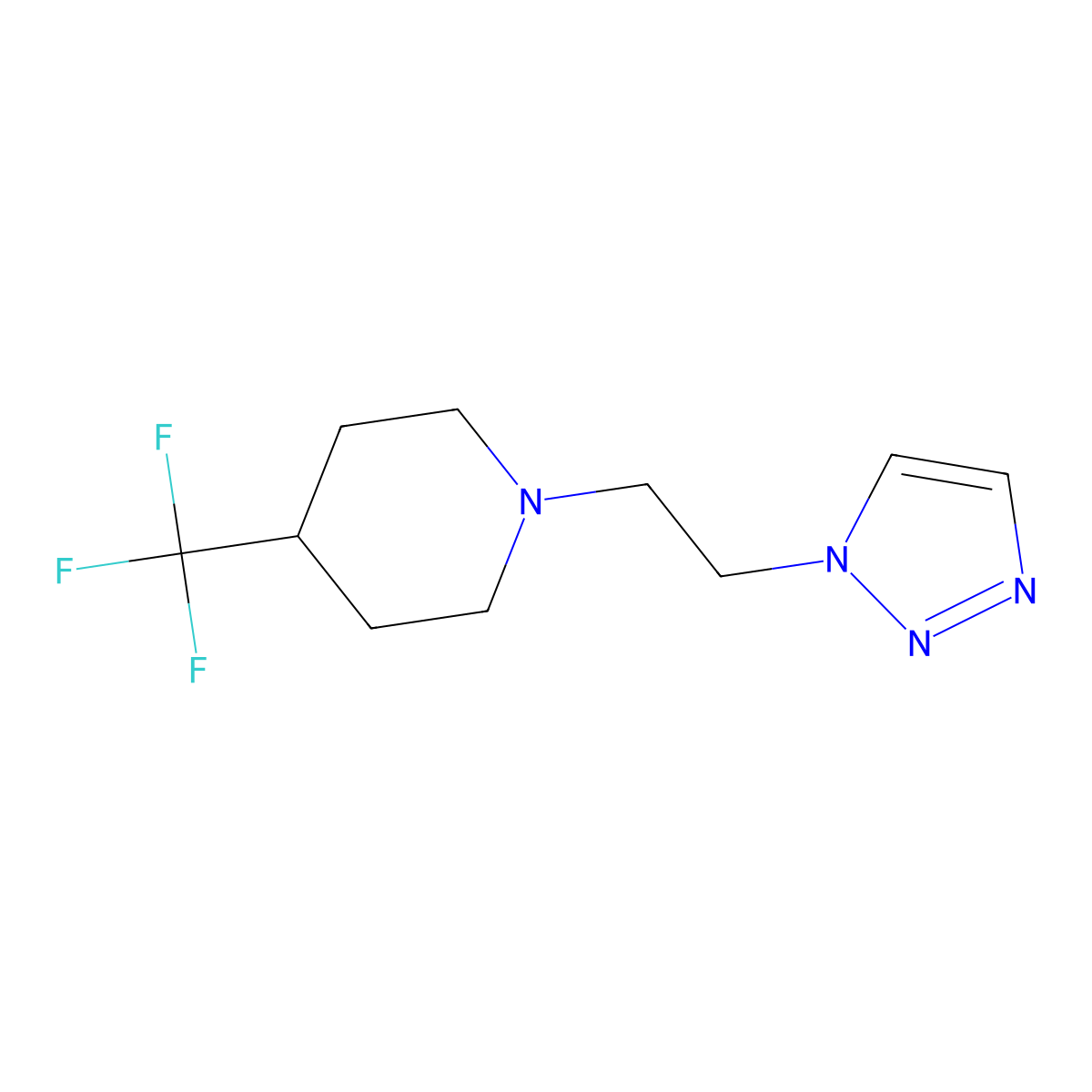 1-(2-(1H-1,2,3-triazol-1-yl)ethyl)-4-(trifluoromethyl)piperidine molecular structure, CAS 2320195-86-4