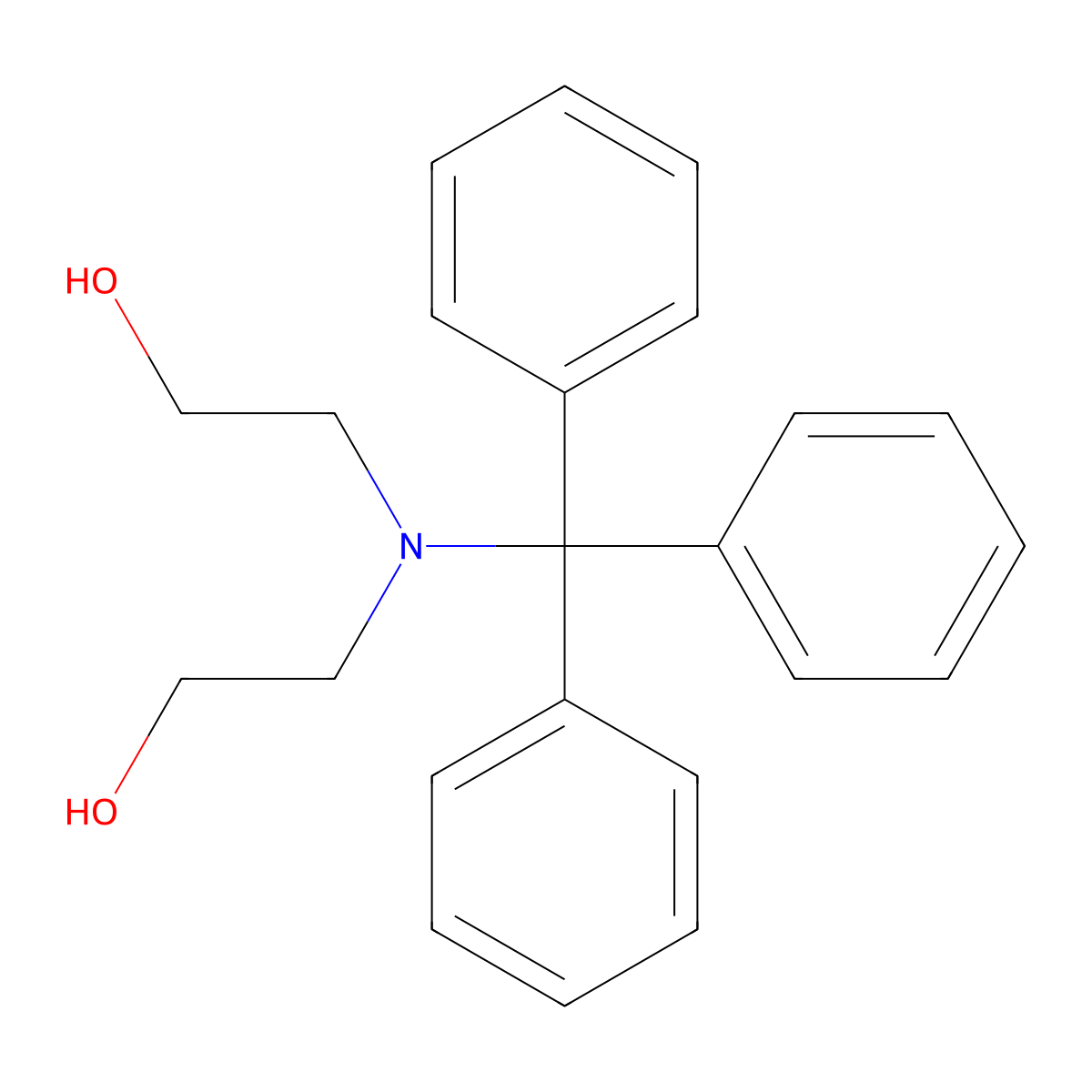 N,N-Bis(2-hydroxyethyl)tritylamine molecular structure, CAS 23202-47-3