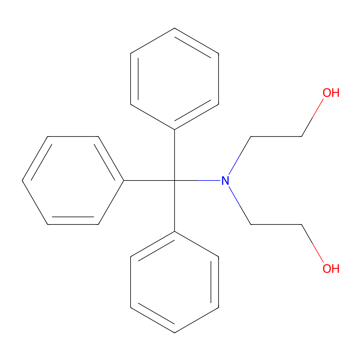 N,N-Bis(2-hydroxyethyl)tritylamine molecular structure, CAS 23202-47-3