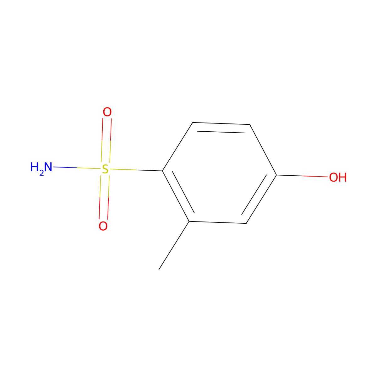 4-Hydroxy-2-methylbenzene-1-sulfonamide molecular structure, CAS 23202-51-9
