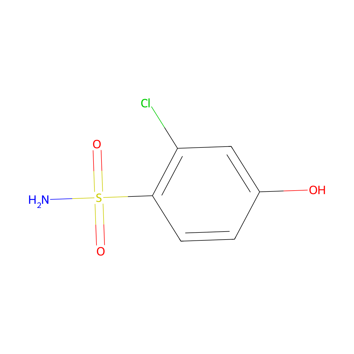 2-Chloro-4-hydroxybenzene-1-sulfonamide molecular structure, CAS 23202-61-1