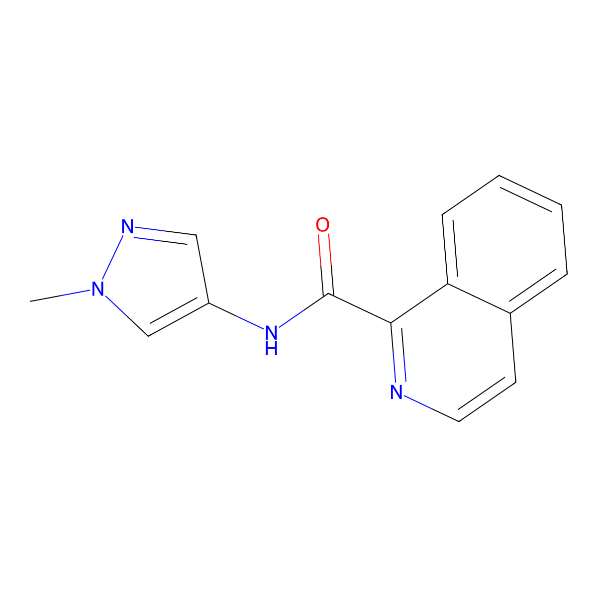N-(1-methyl-1H-pyrazol-4-yl)isoquinoline-1-carboxamide molecular structure, CAS 2320209-06-9