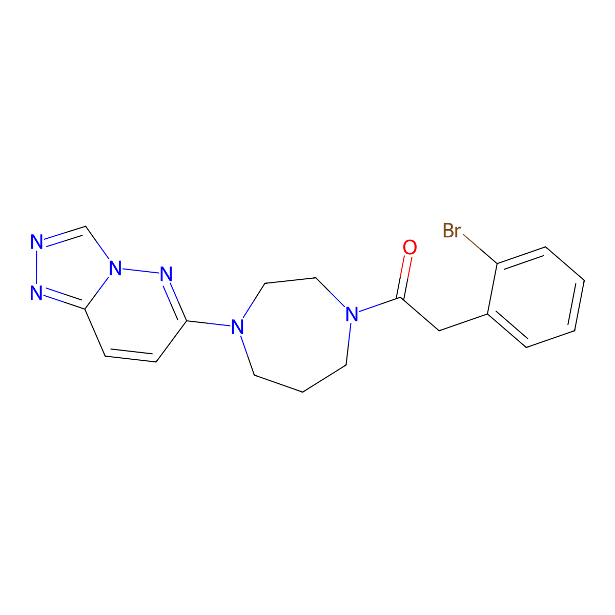 2-(2-Bromophenyl)-1-(4-{[1,2,4]triazolo[4,3-b]pyridazin-6-yl}-1,4-diazepan-1-yl)ethan-1-one molecular structure, CAS 2320209-23-0