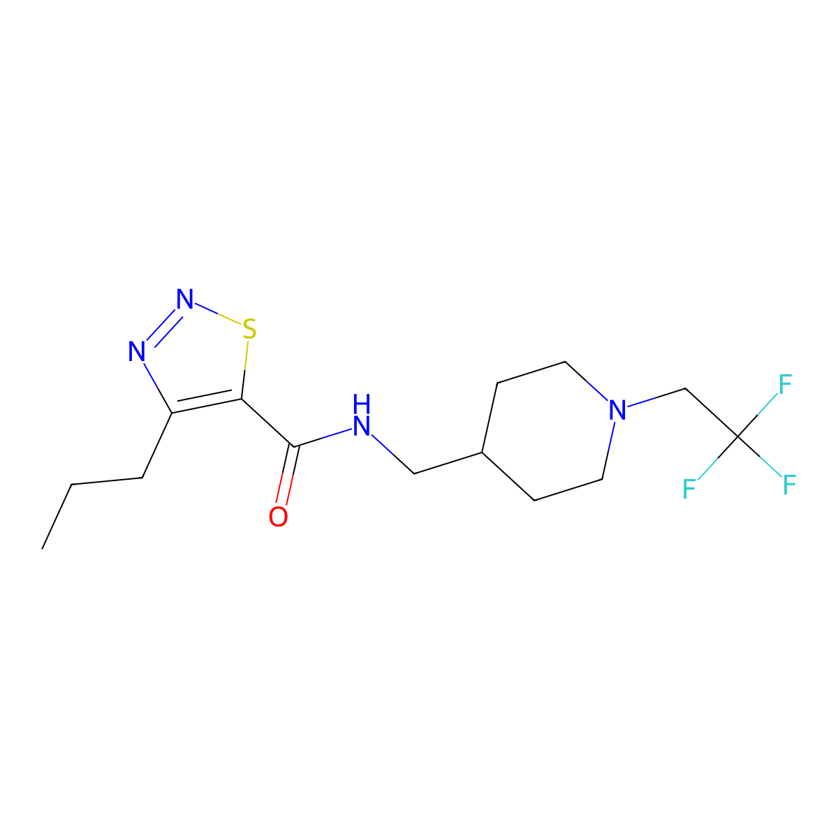 4-propyl-N-{[1-(2,2,2-trifluoroethyl)piperidin-4-yl]methyl}-1,2,3-thiadiazole-5-carboxamide molecular structure, CAS 2320209-60-5
