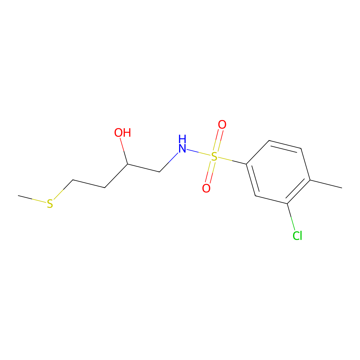 3-chloro-N-[2-hydroxy-4-(methylsulfanyl)butyl]-4-methylbenzene-1-sulfonamide molecular structure, CAS 2320209-77-4