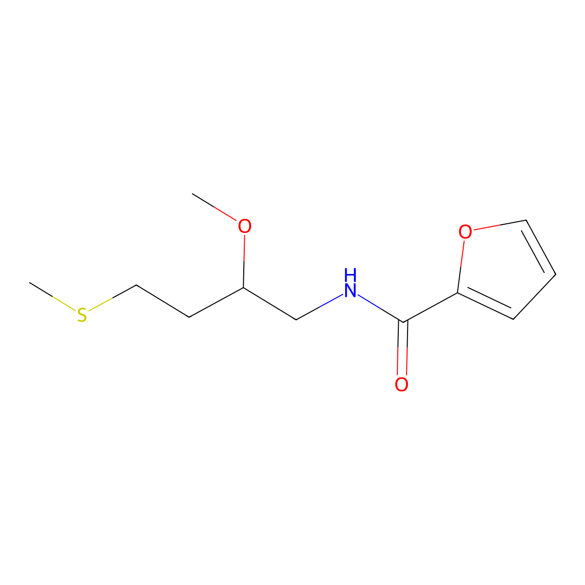 N-[2-methoxy-4-(methylsulfanyl)butyl]furan-2-carboxamide molecular structure, CAS 2320209-95-6